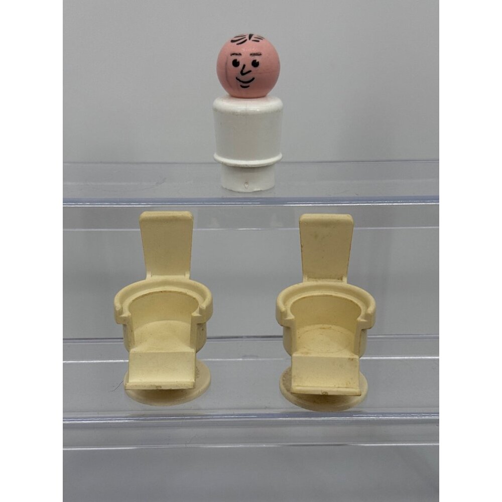 Vintage Fisher Price Little People Doctor Dentist Dental Hospital Chairs #997